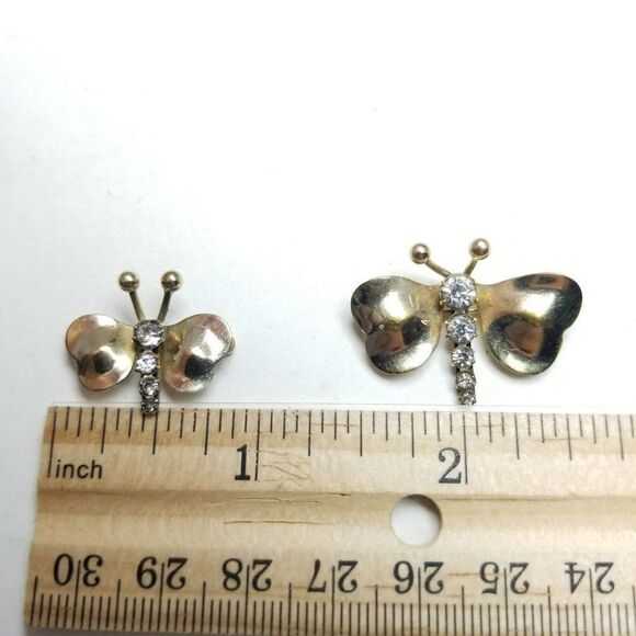 Vintage Carl Art 12k Gold Filled Rhinestone Butterfly Scatter Pin Brooch Estate - Picture 5 of 7